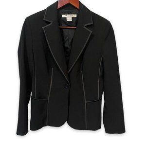 Nygard?black long sleeve?2 pockets 1 button closure size 6 petite blazer